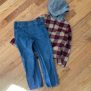 5T Carters Hooded Flannel & Jeans
